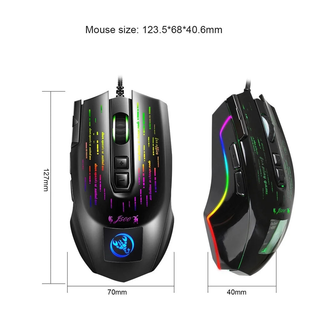 Gaming Mouse with Touch-Screen Display 6400DPI RGB Backlight Gamer Mice for PC Game/Office Mouse Electronics Gadgets Computer Accessories Black