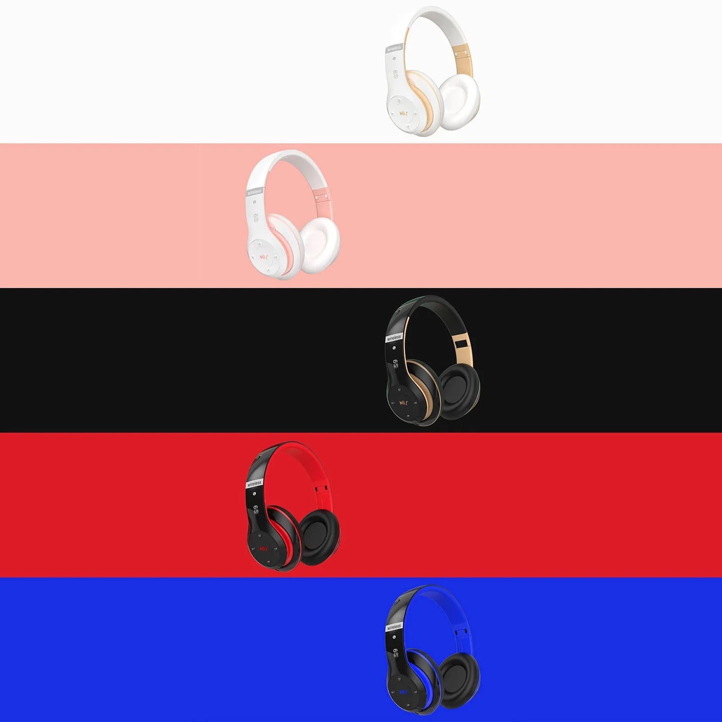 Electronics Gadgets,Headworn Bluetooth Earphones,Wireless Stereo Earphone Card,Radio Call Function,Business Earphones Gold
